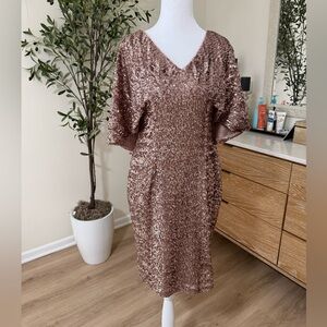 Boston Proper Shimmering Sequin Midi Dress